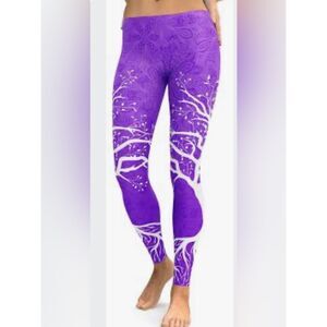 Gearbunch Purple Tree-Print Women’s Stretch size M